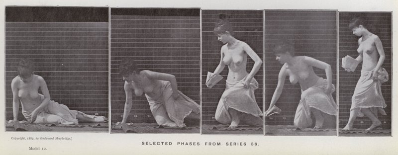 Die menschliche Figur in Bewegung: Ausgewählte Phasen aus Serie 56 von Eadweard Muybridge
