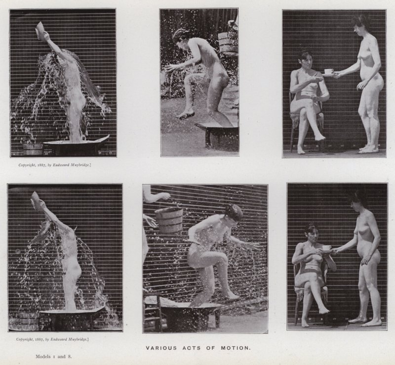 Die menschliche Figur in Bewegung: Verschiedene Bewegungsakte von Eadweard Muybridge