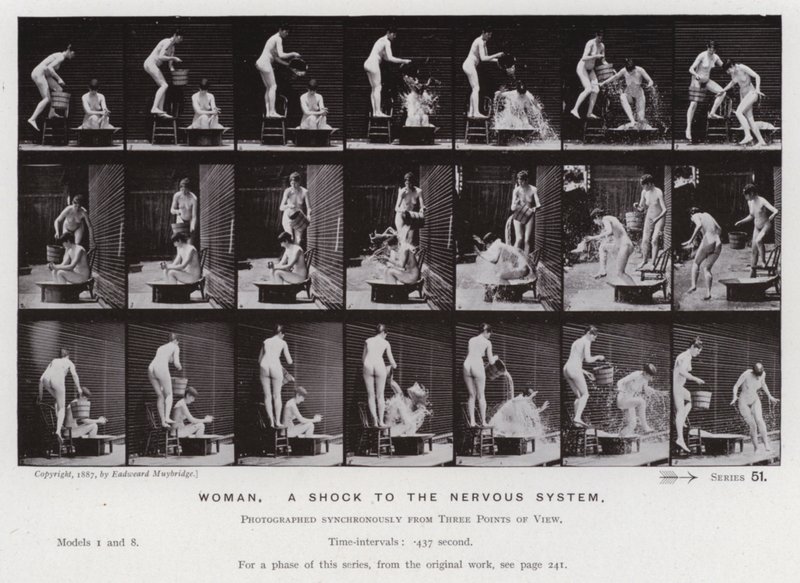 Die menschliche Figur in Bewegung: Frau, ein Schock für das Nervensystem von Eadweard Muybridge