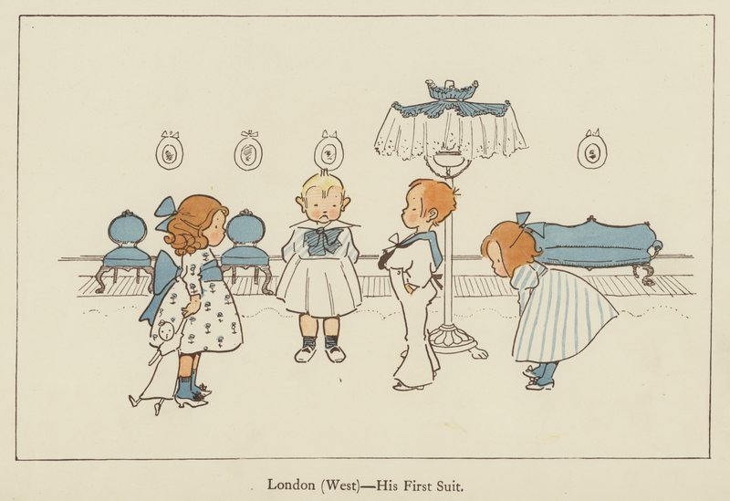 London (West), sein erster Anzug von Edith Farmiloe