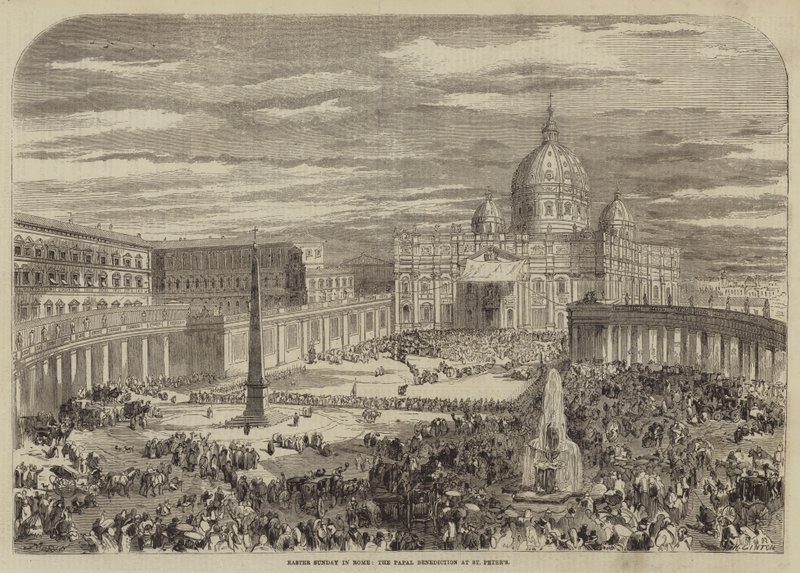 Ostersonntag in Rom, die päpstliche Segnung im Petersdom von Edmond Morin