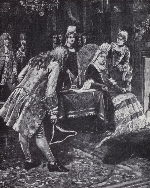 Der Herzog und die Herzogin von Marlborough fallen bei Königin Anne in Ungnade von Edmund Blair (after) Leighton