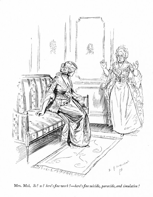 Illustration für Sheridans Die Rivalen (Stich) von Edmund Joseph (after) Sullivan