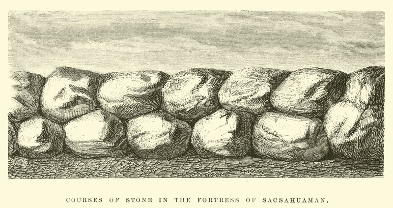 Steinreihen in der Festung von Sacsahuaman von Edouard Riou