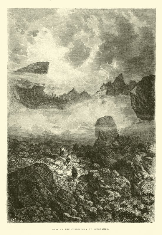 Pass in der Cordillera von Occobamba von Edouard Riou
