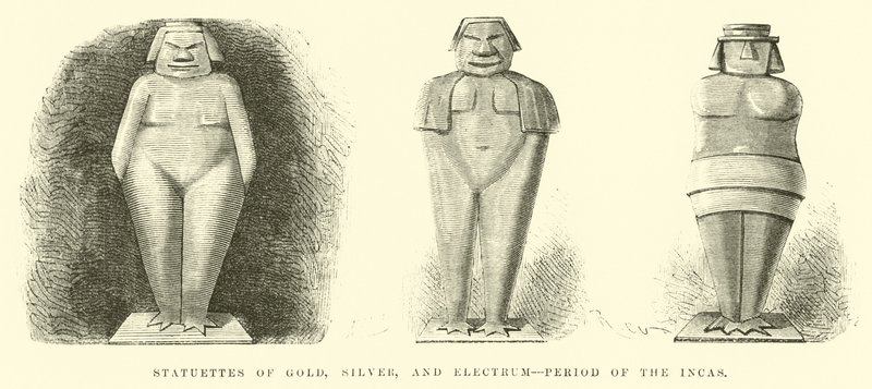 Statuetten aus Gold, Silber und Elektrum, Zeit der Inkas von Edouard Riou