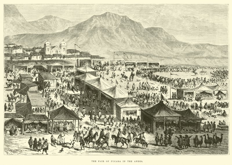 Der Jahrmarkt von Pucara in den Anden von Edouard Riou