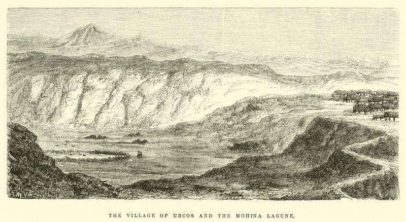 Das Dorf Urcos und die Mohina-Lagune von Edouard Riou