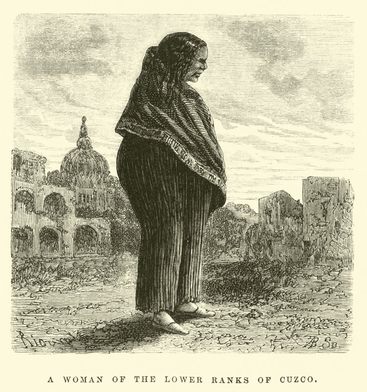 Eine Frau der unteren Ränge von Cuzco (Stich) von Edouard (after) Riou