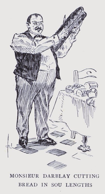 Böhmisches Paris: Monsieur Darblay schneidet Brot in Sou-Längen von Edouard Alfred (1875 1954) Cucuel