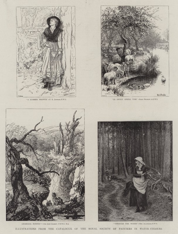 Illustrationen aus dem Katalog des Royal Institute of Painters in Water Colours von Edward Killingworth Johnson