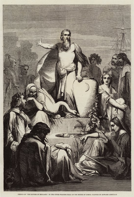 Fresko der Flüsse Englands, im oberen Wartezimmer des House of Lords von Edward A. Armitage
