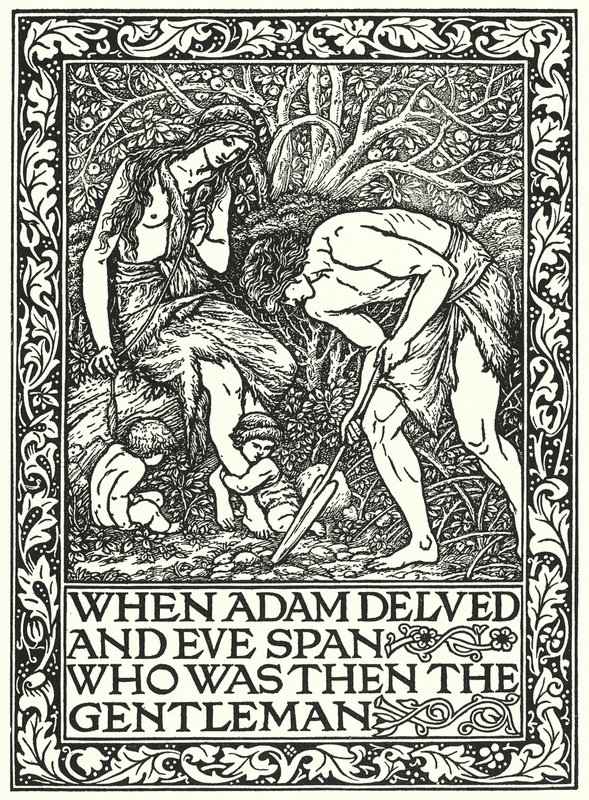 Als Adam grub und Eva spann, wer war dann der Herr? (Gravur) von Edward Coley (after) Burne Jones
