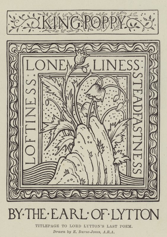 Titelseite zu Lord Lyttons letztem Gedicht von Edward Burne Jones