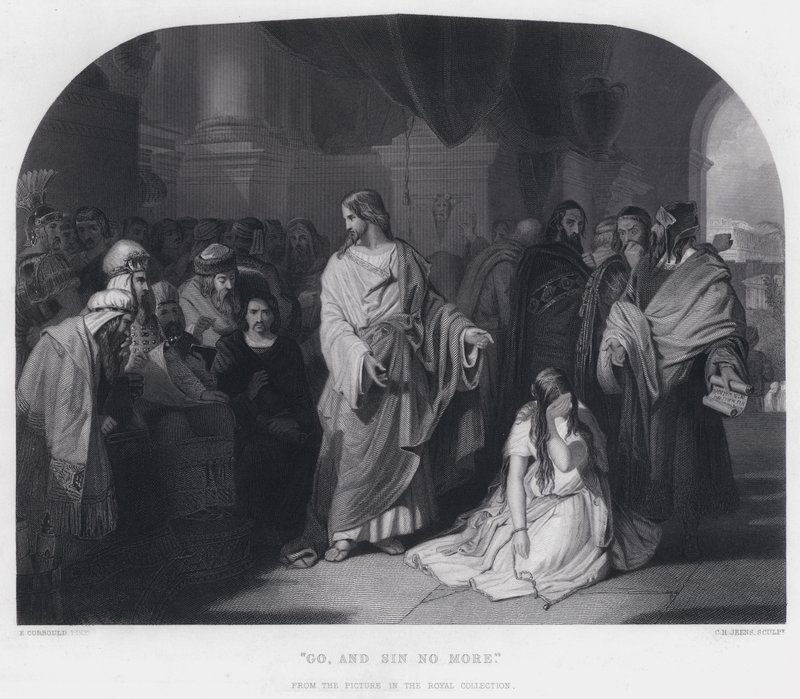 "Geh hin und sündige nicht mehr" (Gravur) von Edward Henry (after) Corbould