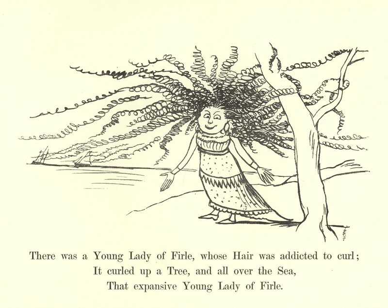 Es war eine junge Dame aus Firle, deren Haar zum Locken neigte von Edward Lear