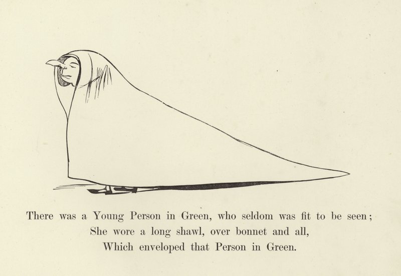 Es war eine junge Person in Grün, die selten zu sehen war von Edward Lear