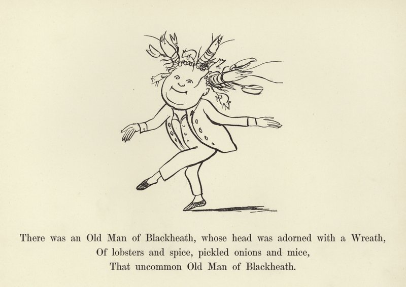 Es war ein alter Mann aus Blackheath, dessen Kopf mit einem Kranz geschmückt war von Edward Lear