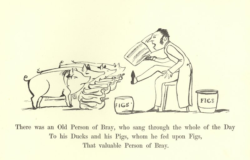 Es war eine alte Person von Bray, die den ganzen Tag sang von Edward Lear