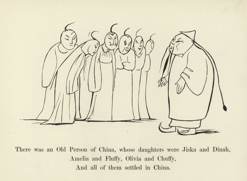 Es war eine alte Person aus China, deren Töchter Jiska und Dinah waren von Edward Lear