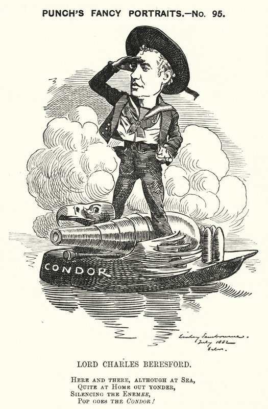 Karikatur von Punch: Lord Charles Beresford, anglo-irischer Admiral und konservativer Politiker (Stich) von Edward Linley (after) Sambourne