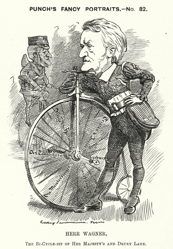 Punch-Karikatur: Richard Wagner, deutscher Komponist (Stich) von Edward Linley (after) Sambourne