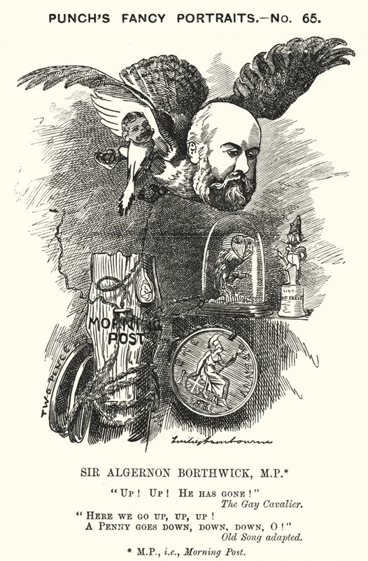 Sir Algernon Borthwick (Karikatur) von Edward Linley (after) Sambourne
