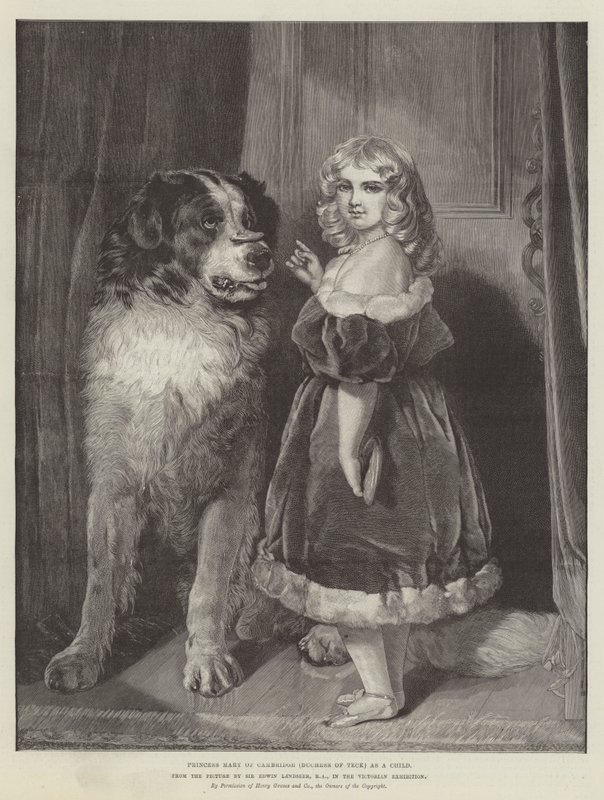 Prinzessin Mary von Cambridge (Herzogin von Teck) als Kind, in der viktorianischen Ausstellung von Edwin Landseer