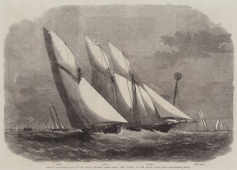 Jährliches Schoner-Rennen des Royal Thames Yacht Club, die Yachten am Mouse Light Ship von Edwin Weedon