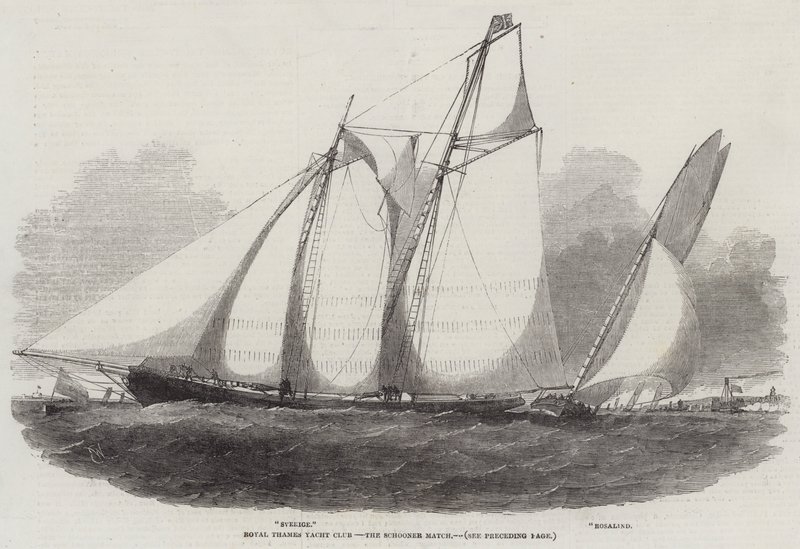 Royal Thames Yacht Club, das Schoner-Rennen von Edwin Weedon