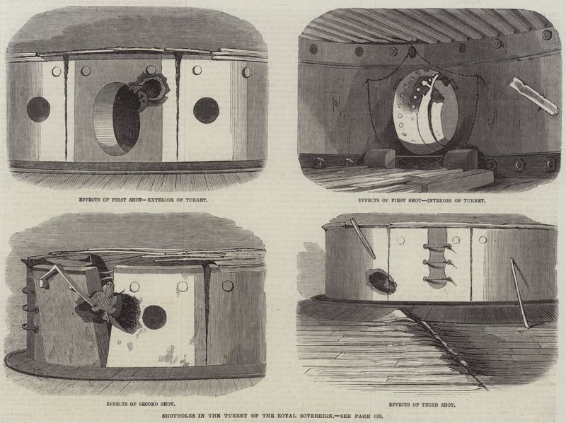 Schusslöcher im Turm der Royal Sovereign von Edwin Weedon
