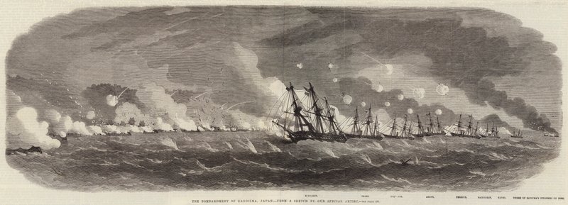 Die Bombardierung von Kagosima, Japan 1863 von Edwin Weedon