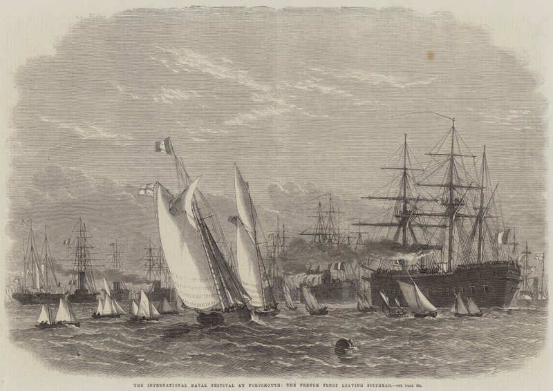 Das internationale Marinefestival in Portsmouth, die französische Flotte verlässt Spithead von Edwin Weedon