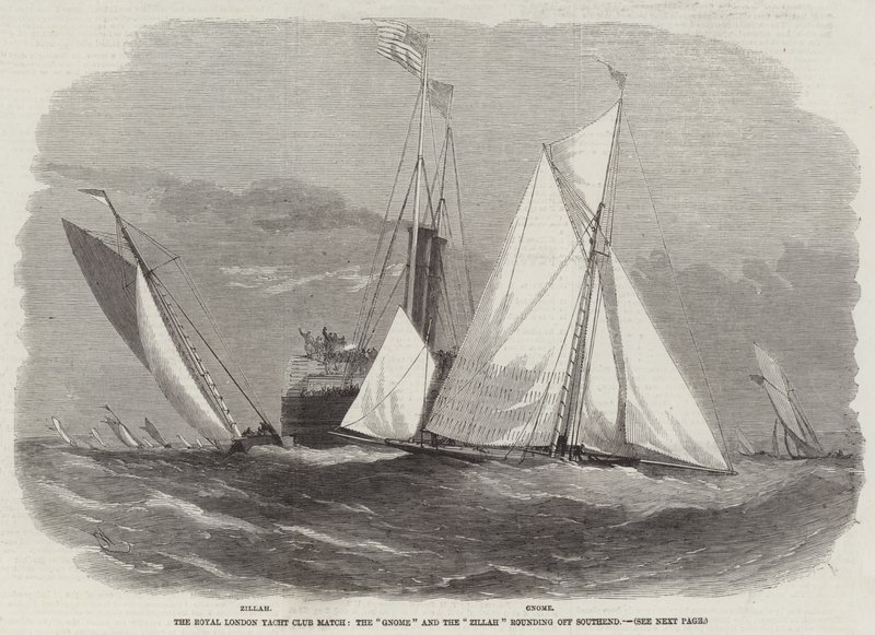 Das Royal London Yacht Club Match, die Gnome und die Zillah runden Southend ab von Edwin Weedon