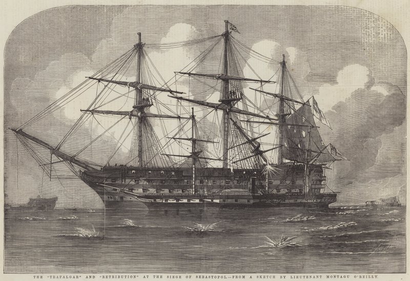 Die Trafalgar und Retribution bei der Belagerung von Sewastopol von Edwin Weedon