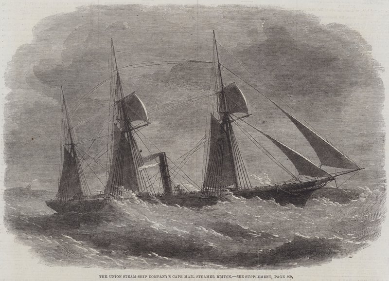 Das Kap-Mail-Dampfschiff Briton der Union Steam-Ship Company von Edwin Weedon