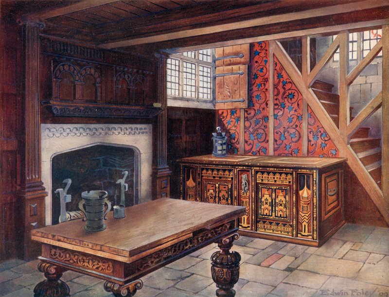 Einlegearbeit Nonesuch Chest. Geschnitzter 