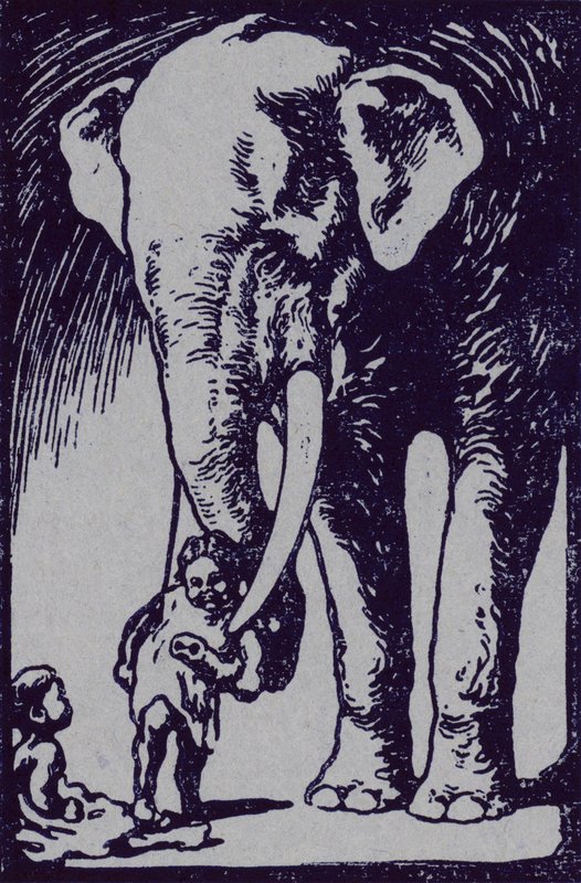 Elefant und Kind von Edwin Noble