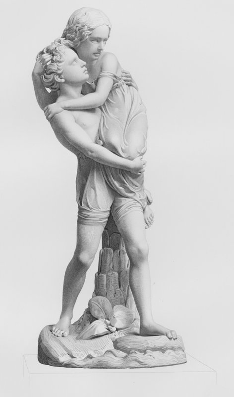 Paul und Virginia, graviert von E. Roffe nach der Gruppe von W. C. Marshall, RA (Gravur) von Edwin Roffe