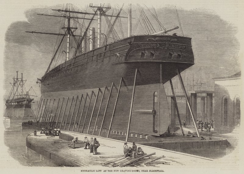Hydraulischer Aufzug an den neuen Trockendocks, nahe Blackwall von Edwin Weedon