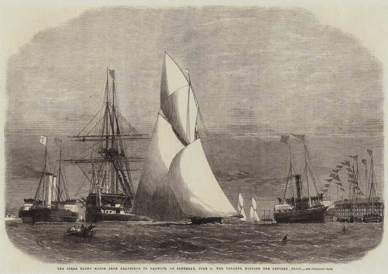 Das Ozean-Yacht-Rennen von Gravesend nach Harwich, am Samstag, 4. Juni, die Volante gewinnt den Preis der Cutter von Edwin Weedon