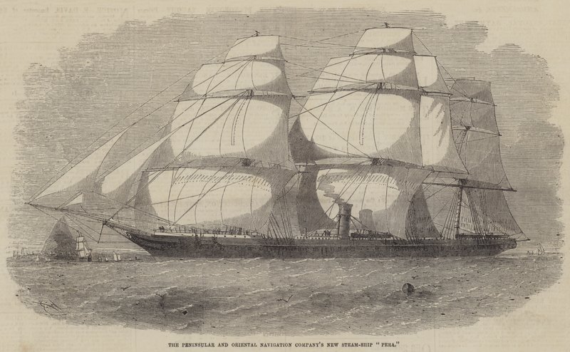 Das neue Dampfschiff Pera der Peninsular and Oriental Navigation Company von Edwin Weedon