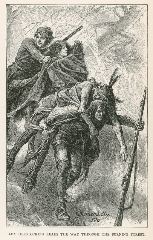 Lederstrumpf führt den Weg durch den brennenden Wald von Elviro Michael Andriolli