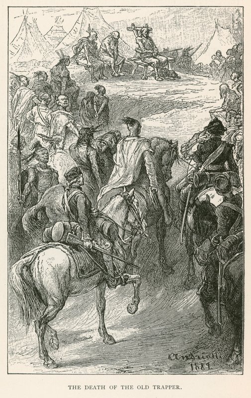 Der Tod des alten Trappers (Gravur) von Elviro Michael Andriolli