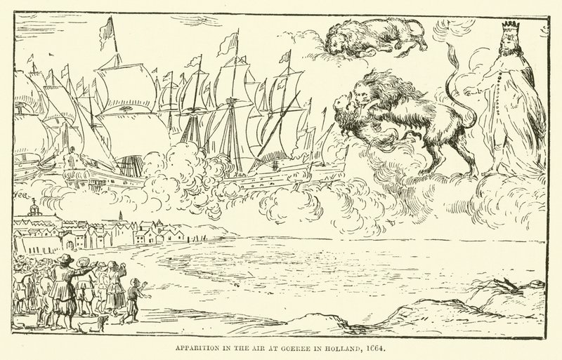 Erscheinung in der Luft bei Goeree in Holland, 1664 von English School