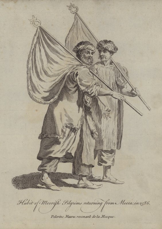 Gewand maurischer Pilger, die 1586 aus Mekka zurückkehren von English School