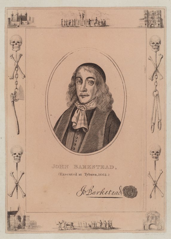 John Barkstead, hingerichtet am Tyburn, 1662 von English School