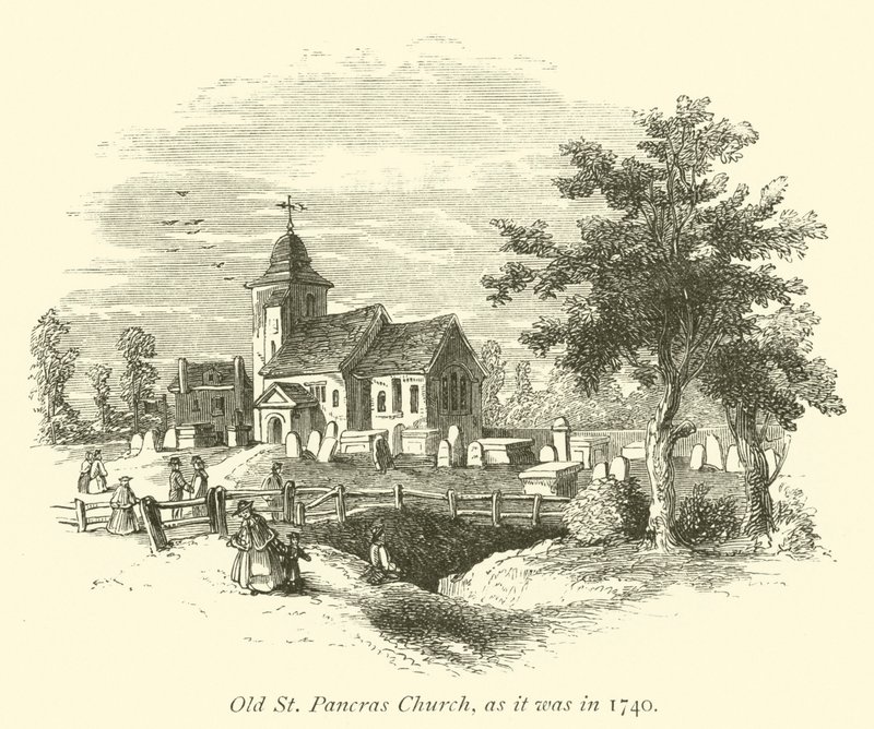 Alte St. Pancras Kirche, wie sie 1740 war von English School