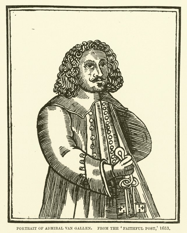 Porträt von Admiral Van Gallen, aus der Faithful Post, 1653 von English School