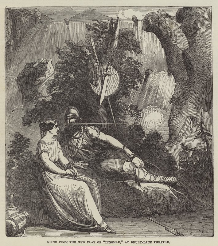Szene aus dem neuen Stück Ingomar im Drury-Lane-Theater von English School